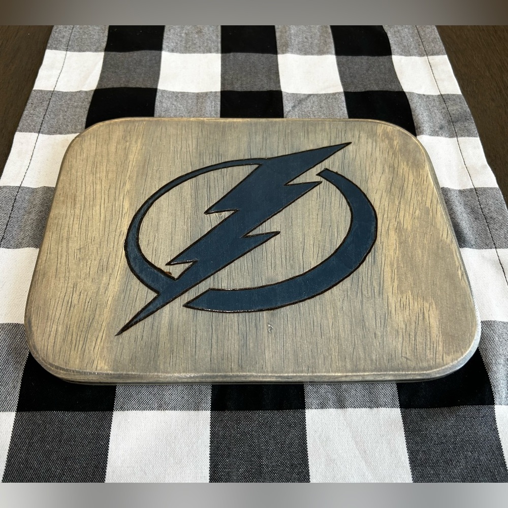 Tampa Bay Lightning Handmade Wood-burn